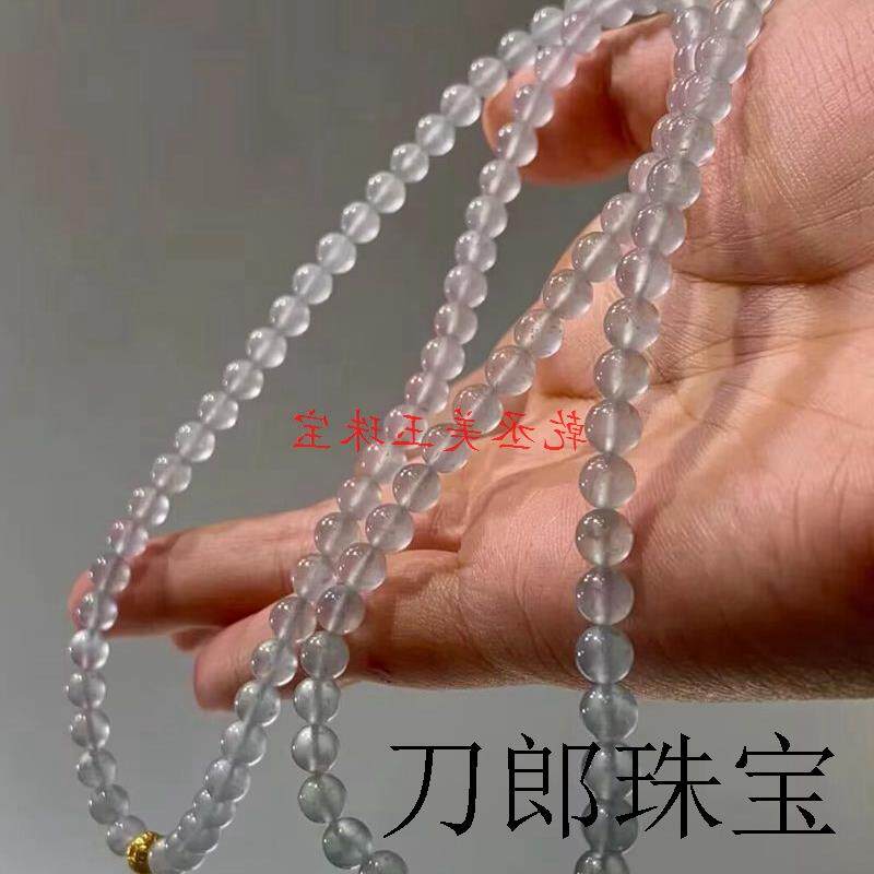 缅甸高端冰种水沫玉翡翠色伴生石手串单珠送父母精选珠子配件戒面