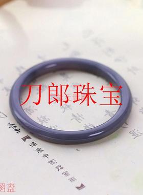 精品青海料和田玉烟紫手镯一步一响紫罗兰色女款送礼叮当圆条手镯