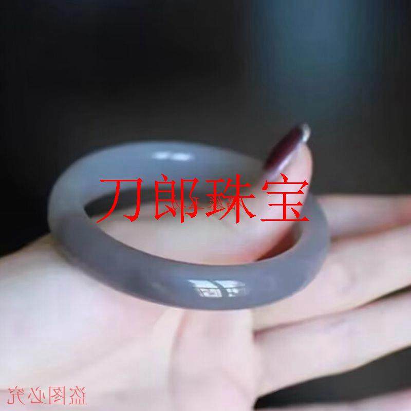 青海老料冰透烟紫色旺夫美人玉镯