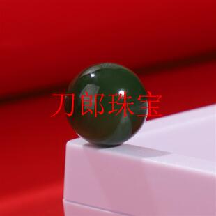 俄罗斯和田玉碧玉散珠吊坠老矿玉石老坑料菠菜绿阳绿俄料圆珠单珠