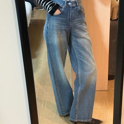 全棉Rose同款高腰显瘦牛仔裤