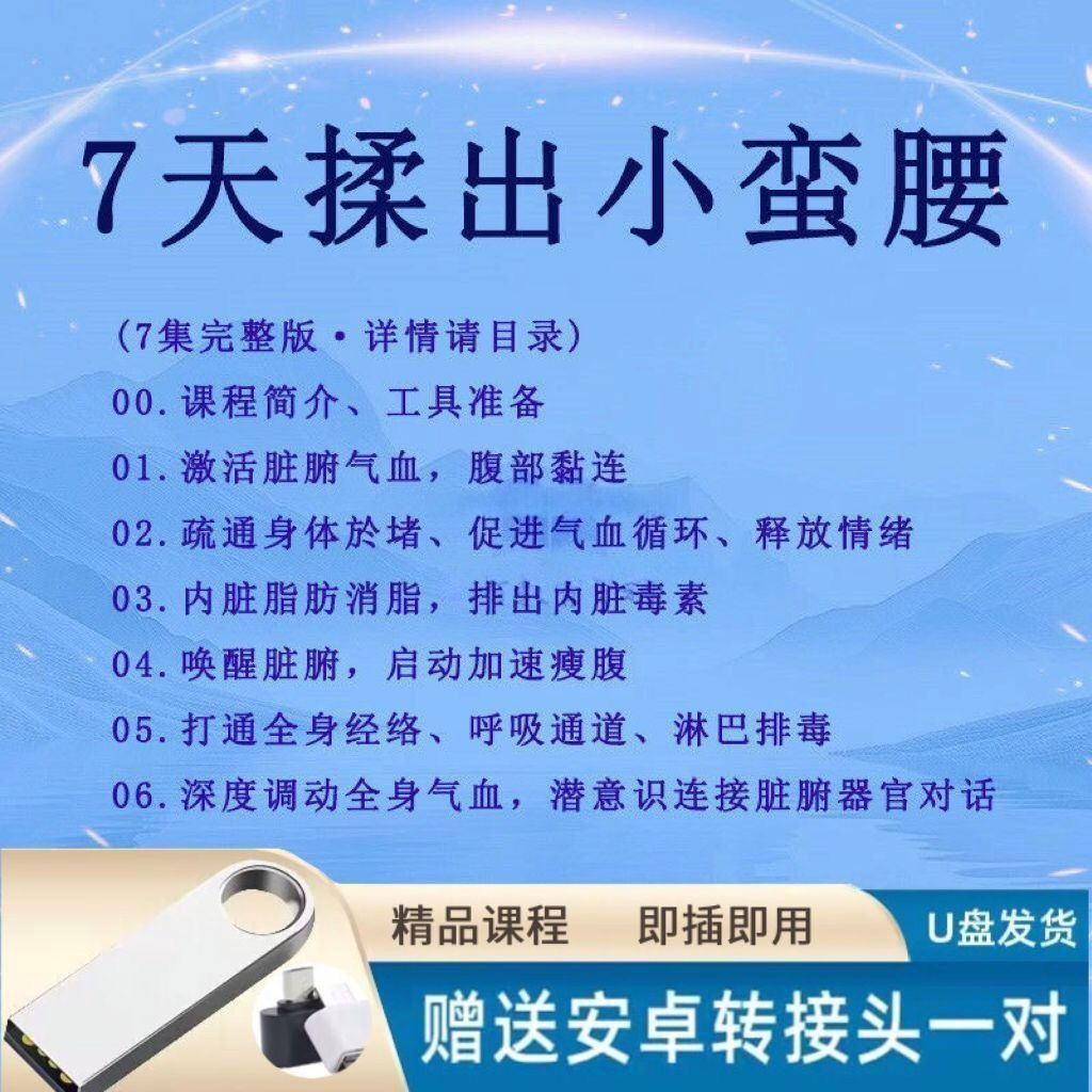 中医腹部推拿按摩视频教学脏腑内脏手法调理瘦腹减重淋巴排毒u盘