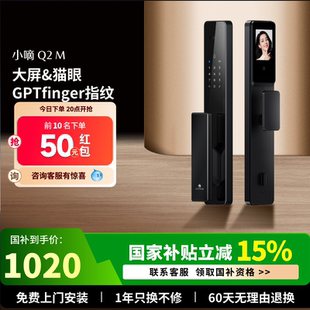 德施曼智能门锁可视猫眼大屏家用防盗门指纹密码 智能锁小嘀Q2M