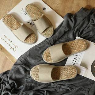 出口原单草席马兰草情侣拖鞋 男 女夏季 室内居家用地板防滑竹编拖鞋