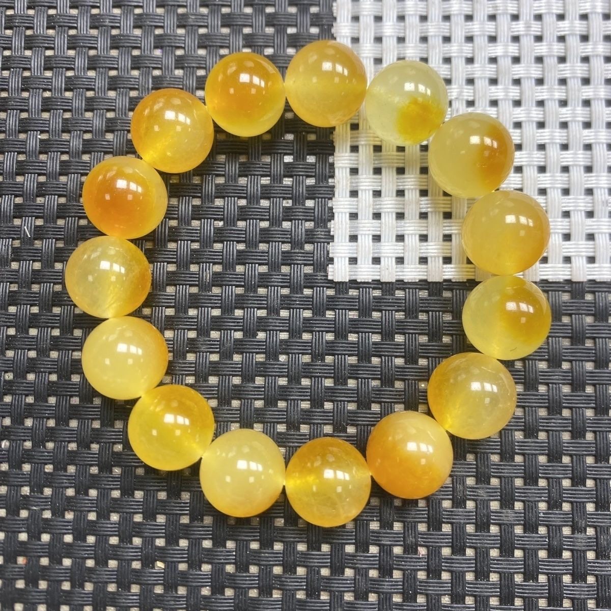 纯天然黄龙玉手串手链男女款高冰石英岩珠子手串真玉石转运手串