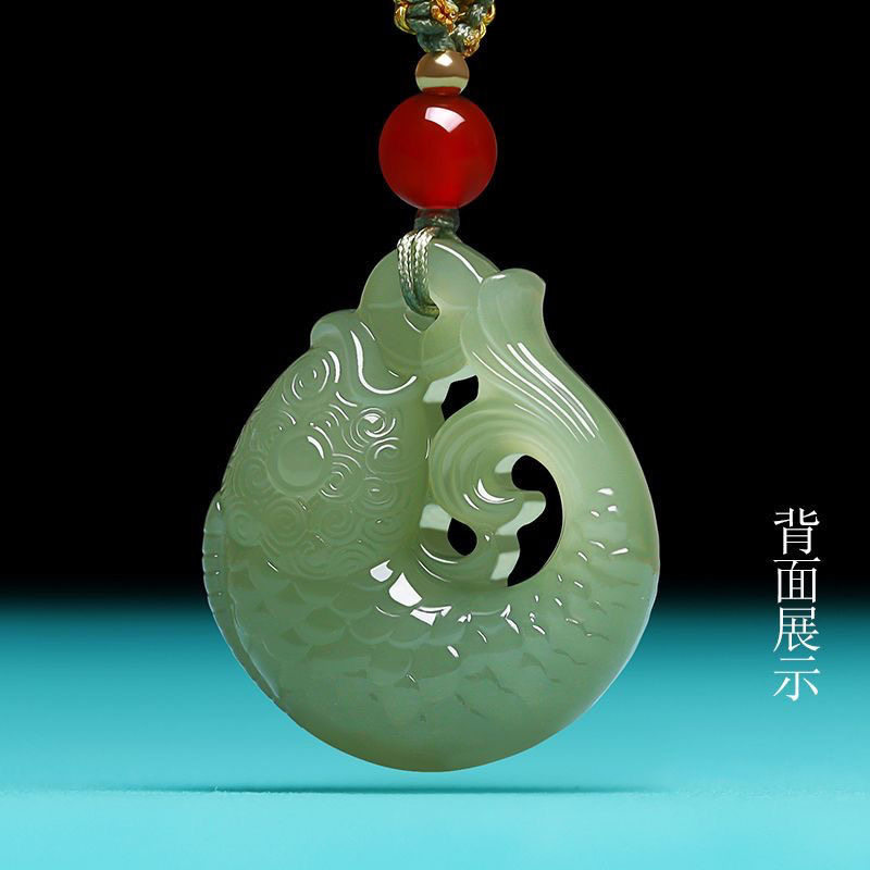 天然和田玉青玉含钱鲤鱼吊坠富贵有余挂坠男女玉佩项链玉坠湖水绿,珠宝/钻石/翡翠,颈饰,淘宝优惠券,粉丝福利购,淘宝优惠卷