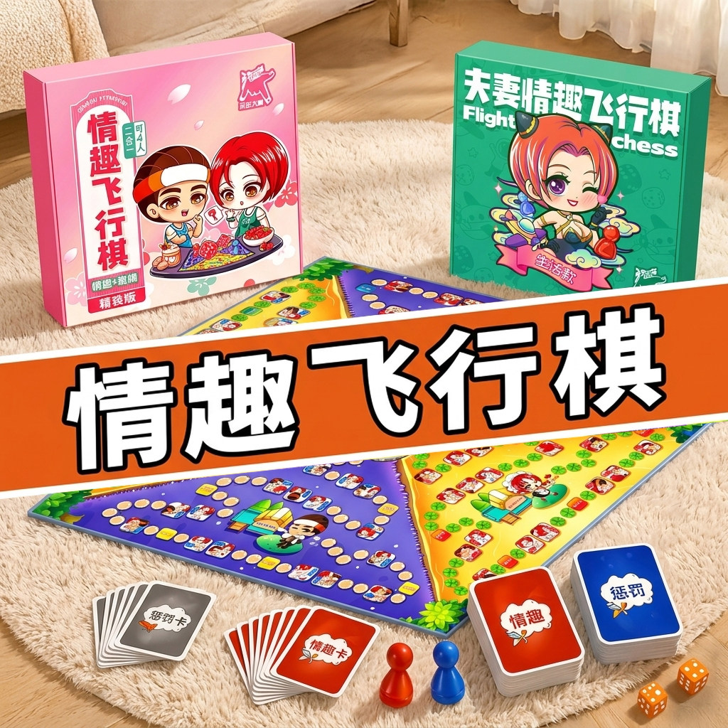 情趣飞行棋成人大尺度玩具情侣扑克牌互动用品夫妻共用合欢游戏xm