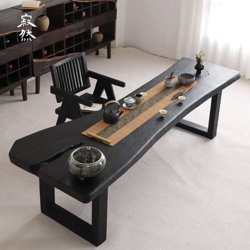 侘寂风实木茶桌茶台日式茶室