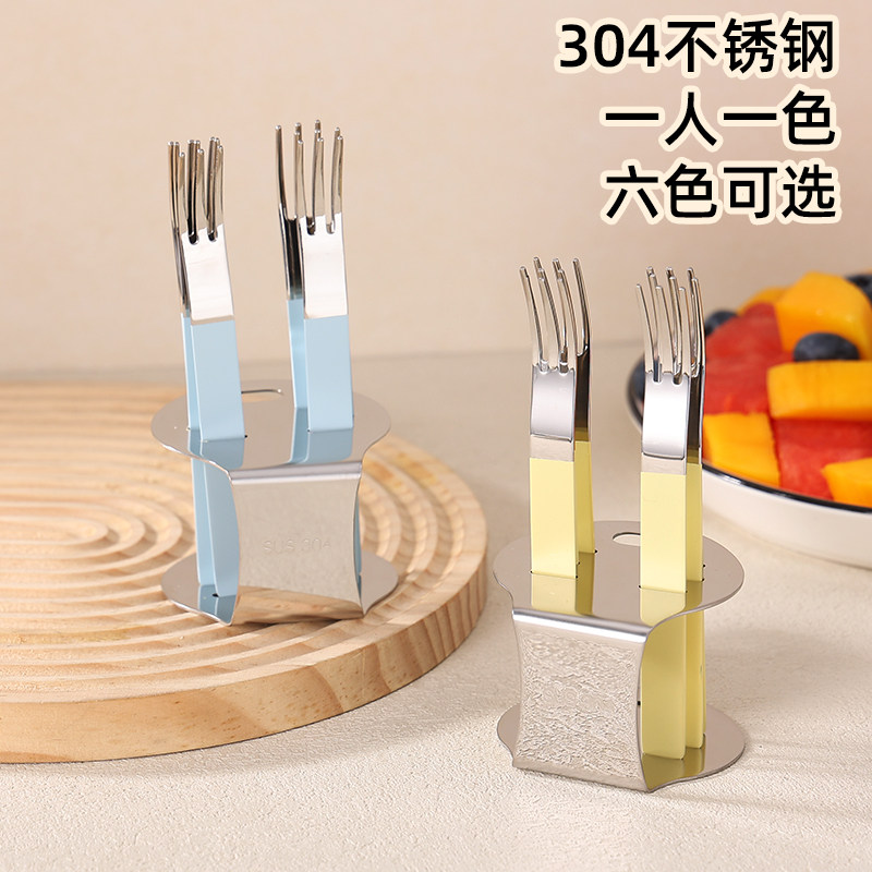 哇厨304不锈钢水果叉子家用小叉子可爱创意蛋糕甜品西瓜叉收纳罐,餐饮具,西餐餐叉,淘宝优惠券,粉丝福利购,淘宝优惠卷