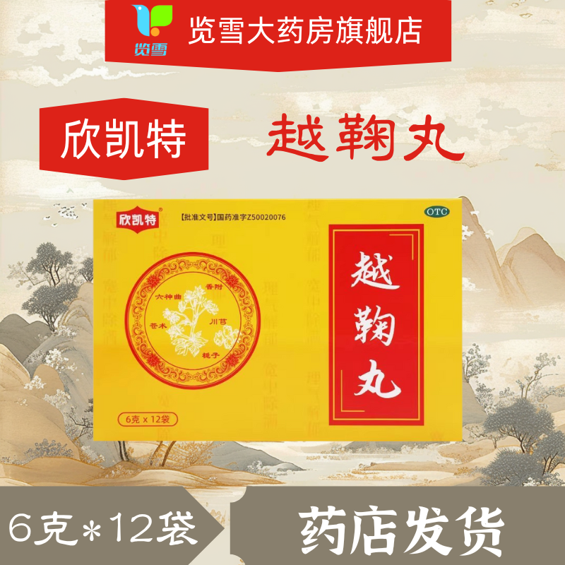越鞠丸欣凯特 6g*12袋/盒国药准字理气解郁宽中除满腹中胀满T - 实物图
