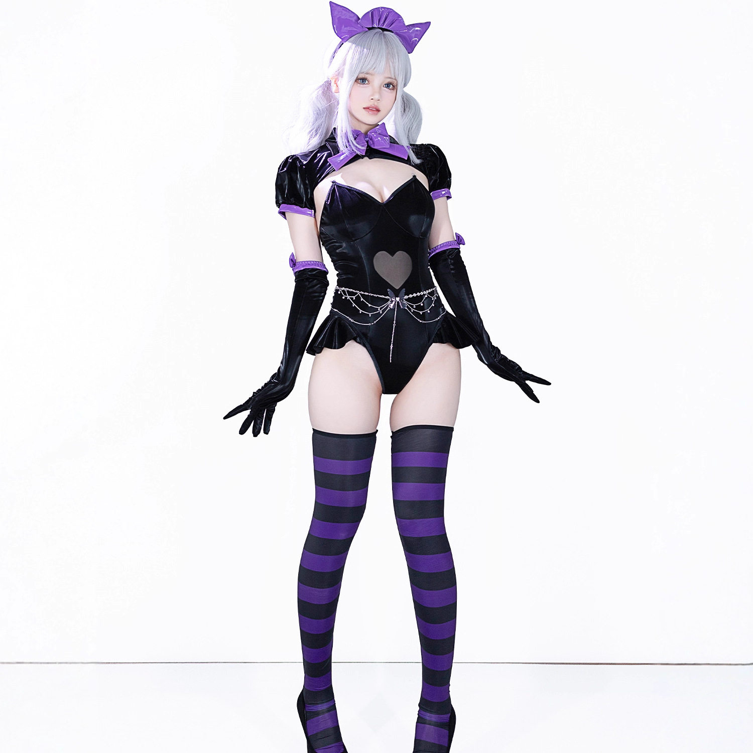 库洛米紫色女仆连体内衣恶魔女仆