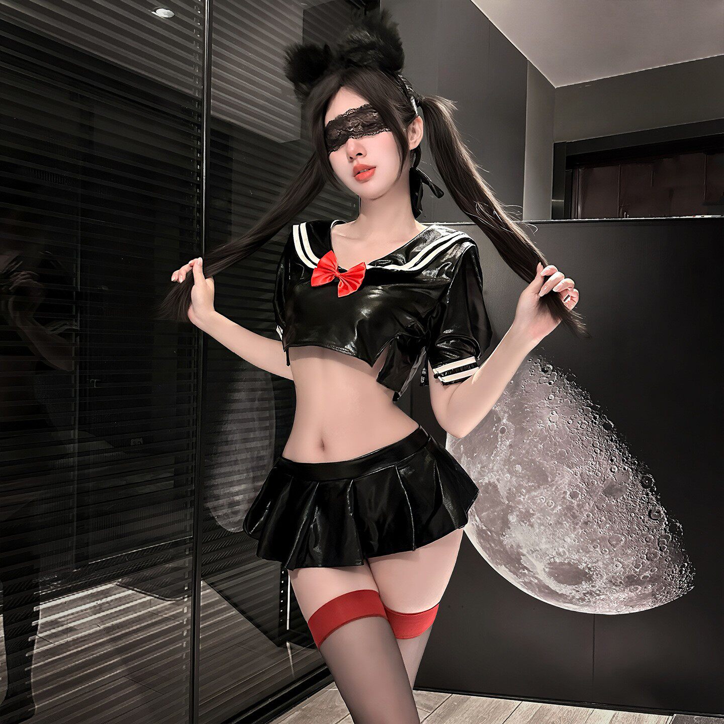 辣妹漆皮JK制服大码日系校服