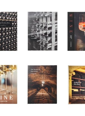 简约轻奢红酒设计样板房装u修书酒店别墅售楼处人工书精美桌面摆