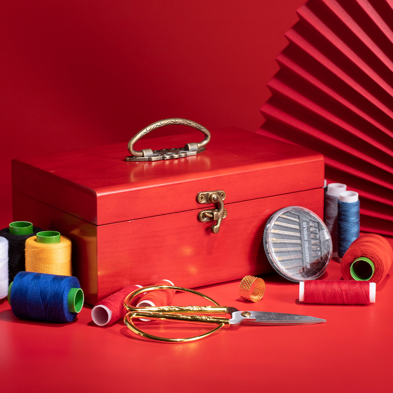 高级针线盒结婚k女方陪嫁用品嫁妆家用实用婚庆针线包收纳盒套装