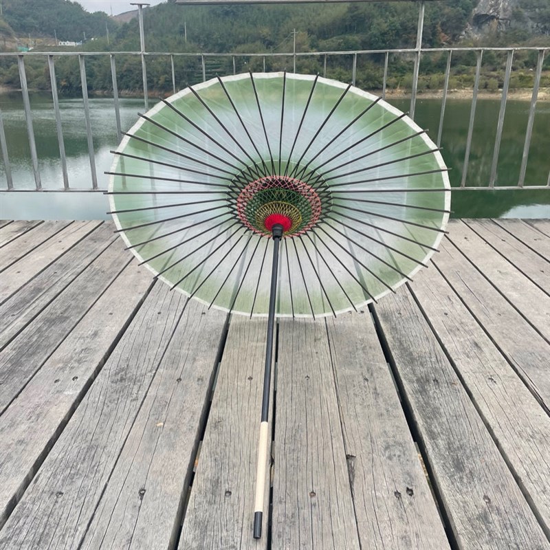 真丝伞渐变灰拍国风古风婚纱摄影旅拍工艺中式长柄汉服.舞蹈道具