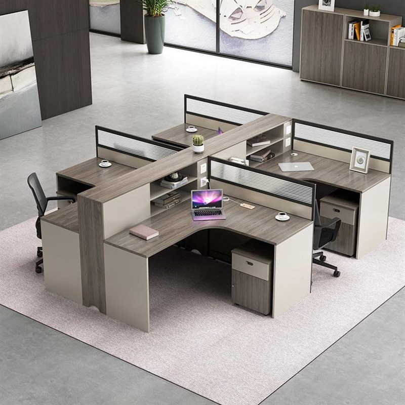 职员办公桌椅组合简约现代办公室电脑工位桌员工桌V屏风财务卡位