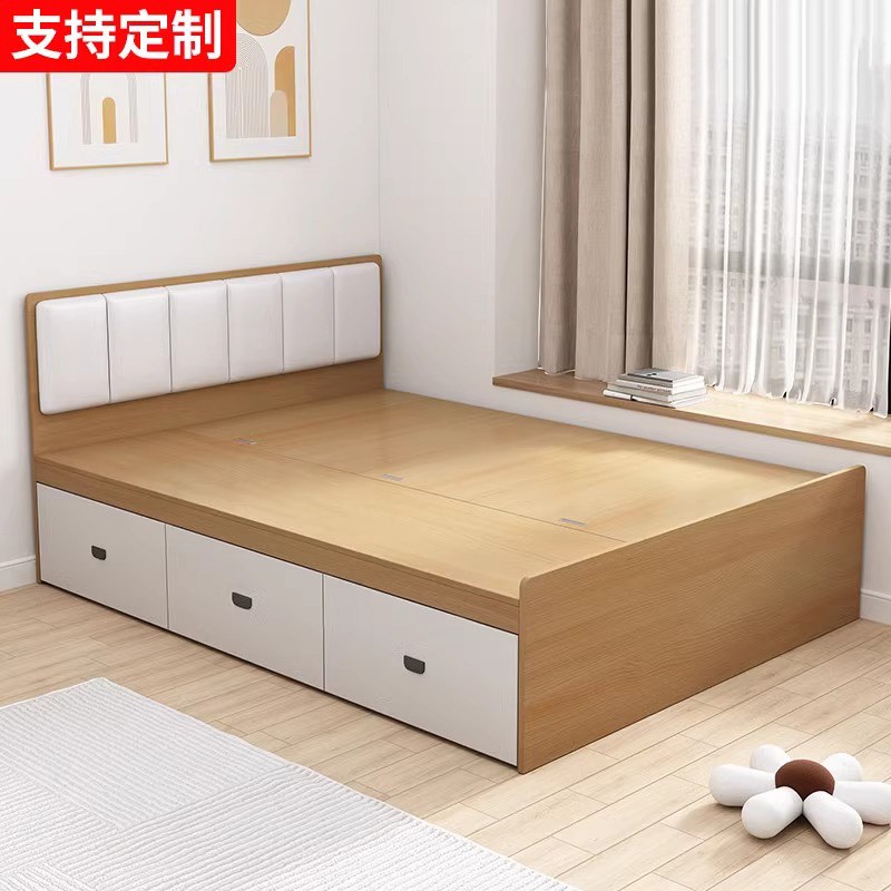 实木榻榻米床1m8双人床无床头w高箱体地台床储物床单人1.2m1.5定