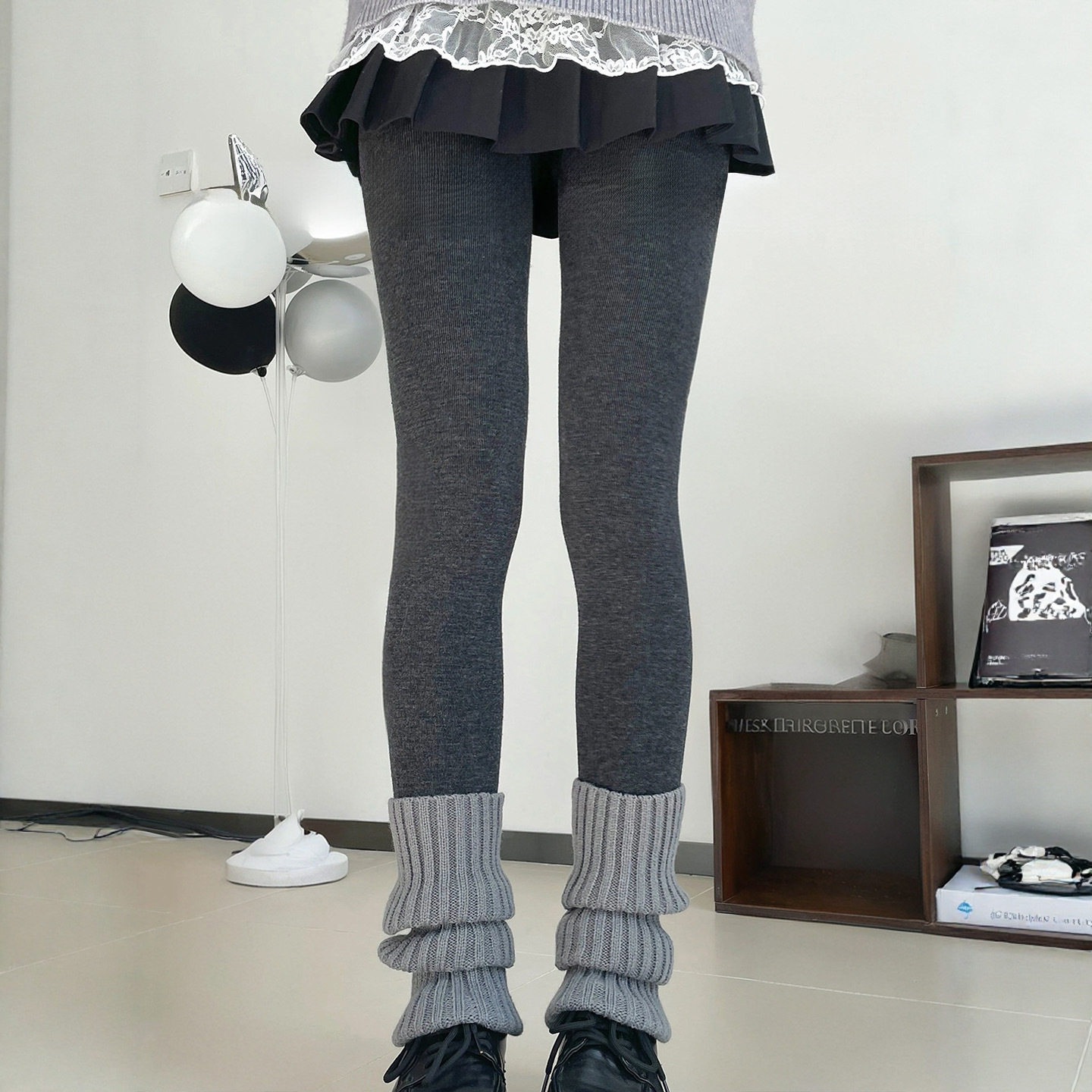 灰色加绒打底裤女2025新款秋冬加厚保暖棉裤外穿大码胖mm紧身秋裤