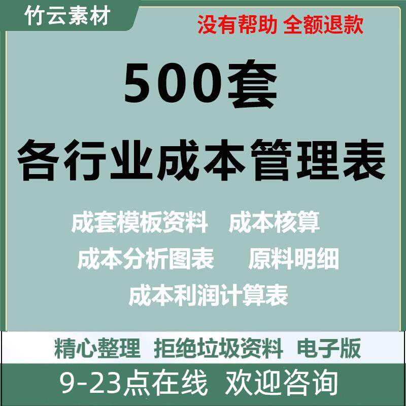 生产成本分析表excel表格工厂财务利润估算成本核算管理系统模板