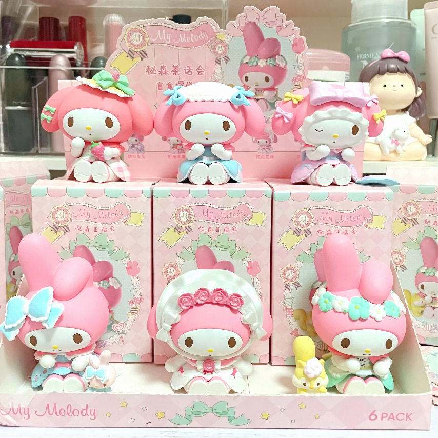 美乐蒂秘森茶话会系列盲盒手办周边玩偶公仔可爱桌面摆件生日礼物