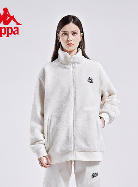 Kappa卡帕男装女装冬季新款羊羔绒外套运动休闲夹克K0BZ2JJ27D