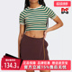 休闲高腰短袖 新款 T恤JC6166 夏季 Adidas阿迪达斯三叶草女装