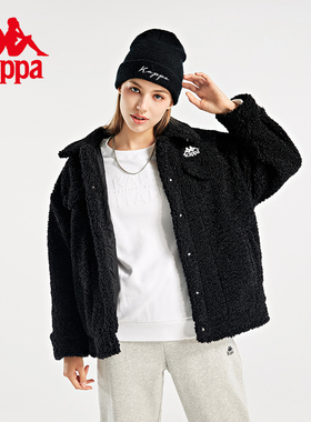 Kappa卡帕女装冬季新款加厚羊羔绒防寒泰迪绒外套K0B82MM89