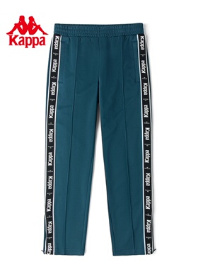 Kappa卡帕男裤女裤秋季新款舒适串标长裤运动休闲卫裤K0BY2AK60D