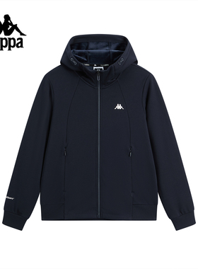 Kappa卡帕女装2025冬季新款复古百搭纯棉针织连帽外套K0F82MK46