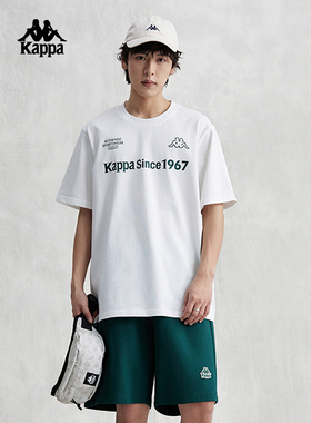 Kappa卡帕男款春季新款简约运动休闲复古短袖T恤K0E32TD18
