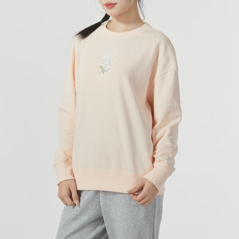 PUMA彪马女装夏季新款运动休闲卫衣舒适百搭圆领套头衫625808