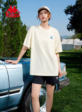 Kappa卡帕男款女款夏新款短袖图案运动休闲T恤K0EX2TD95D