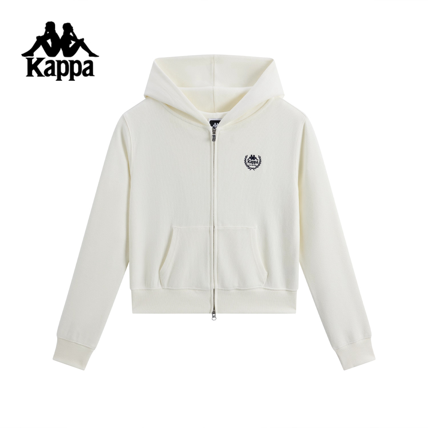 Kappa卡帕女装2025秋季新款纯棉运动休闲百搭连帽外套K0F62MK01