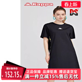 Kappa卡帕女子冬新款 圆领运动休闲串标连衣裙K0B62QL02 短袖
