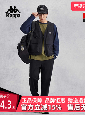 kappa卡帕男装女装夏季新款马甲多口袋宽松背心K0EY2NN30D