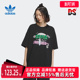 图案宽松短袖 新款 T恤IW6297 夏季 Adidas阿迪达斯三叶草女装