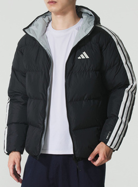 Adidas阿迪达斯男装2025冬季新款3S RVSB D JKT连帽羽绒服KC2490