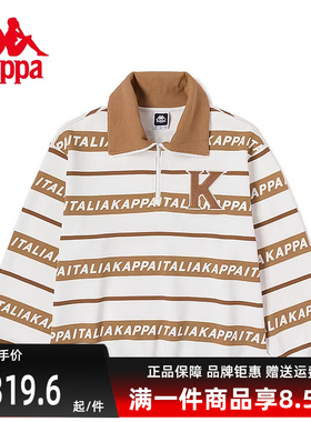 Kappa卡帕男装女装夏季新款撞色条纹运动休闲卫衣K0DZ2WT68D