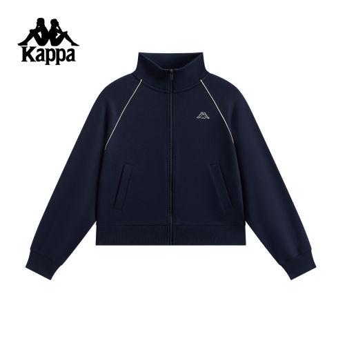 Kappa卡帕女装2026春季新款立领拉链复古百搭针织外套K0G22WK21