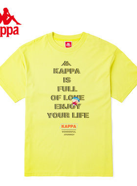 kappa卡帕短袖夏季新款男印花T恤运动休闲图案衫K0C32TD15D