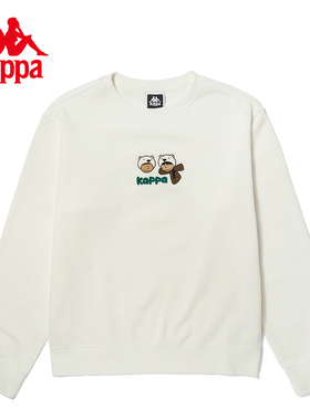 Kappa卡帕女装冬季新款舒适运动休闲加绒圆领卫衣K0C82WT74