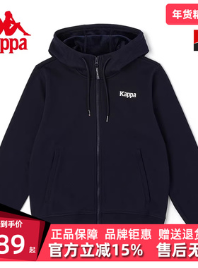 Kappa卡帕女装冬季新款加绒运动休闲简约连帽长袖外套K0C82MK01