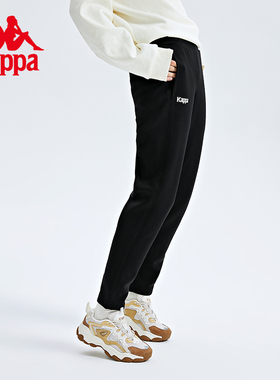 Kappa卡帕女裤秋季新款宽松针织锥形休闲小脚卫裤K0C82AK01