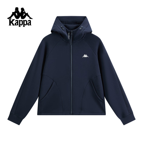 Kappa卡帕女装2025冬季新款舒适百搭时尚连帽针织外套K0F82MK45