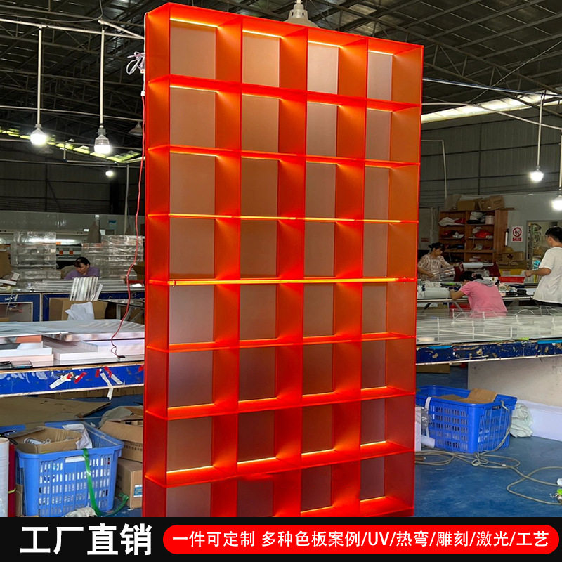 透明橱窗亚克力展示柜定制手办潮玩店服装鞋包展示架多颜色可带灯