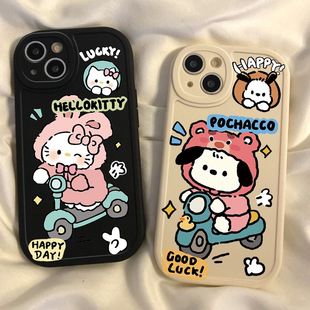 11日韩卡通可爱防摔壳 Y51 60Pro潮流iQOO8 X90 Y55s新款 Y73 滑板kitty适用vivoX30手机壳vivoY33