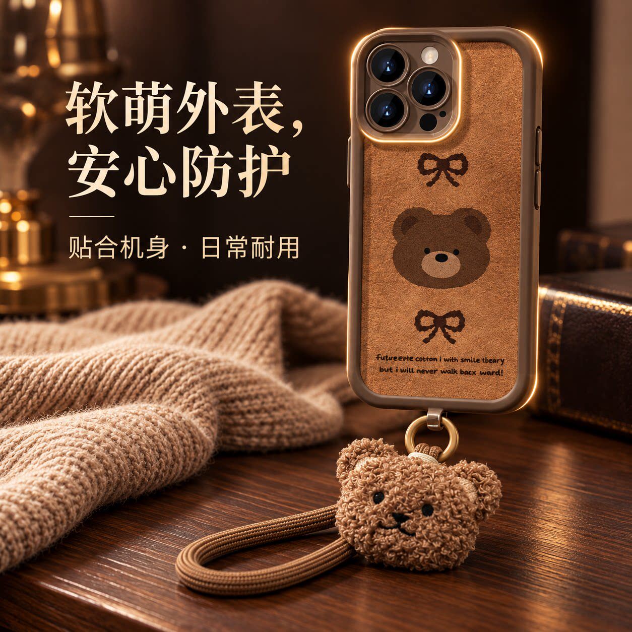 挂件女小熊多巴胺手机链手腕挂绳