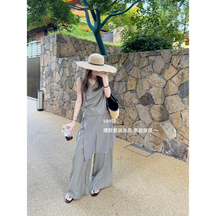 夏新莱赛尔麻设计感无袖马甲上衣有调性宽松显瘦精致小衫S265197