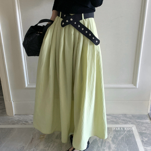 DARA ROSE-26年春款高腰a字裙设计感伞裙中长款大摆裙半身裙S8815