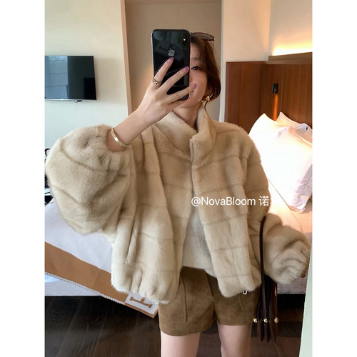冬季新品立领软糯柔软舒服毛毛短外套YMJ3611098